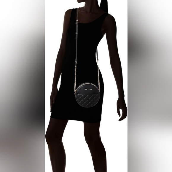 CIRRCUS QUILTED LEATHER CIRCLE CROSSBODY BAG IN SILVER - Picture 2 of 6